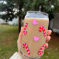 Candy Cane Glass Cup 16 oz