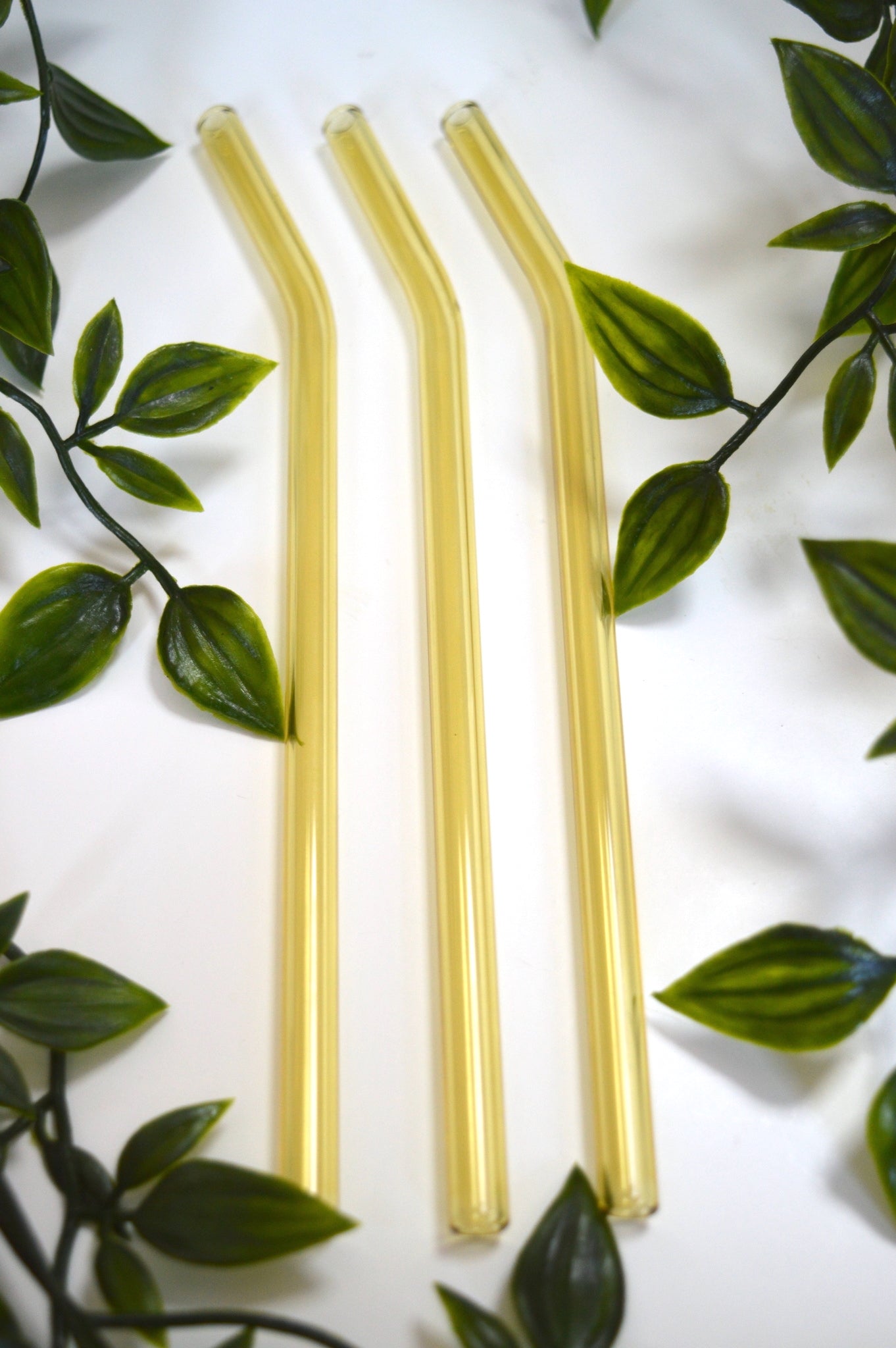 Yellow Reusable Glass Straw (1 straw)