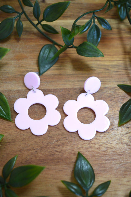 Light Pink Flower Earrings