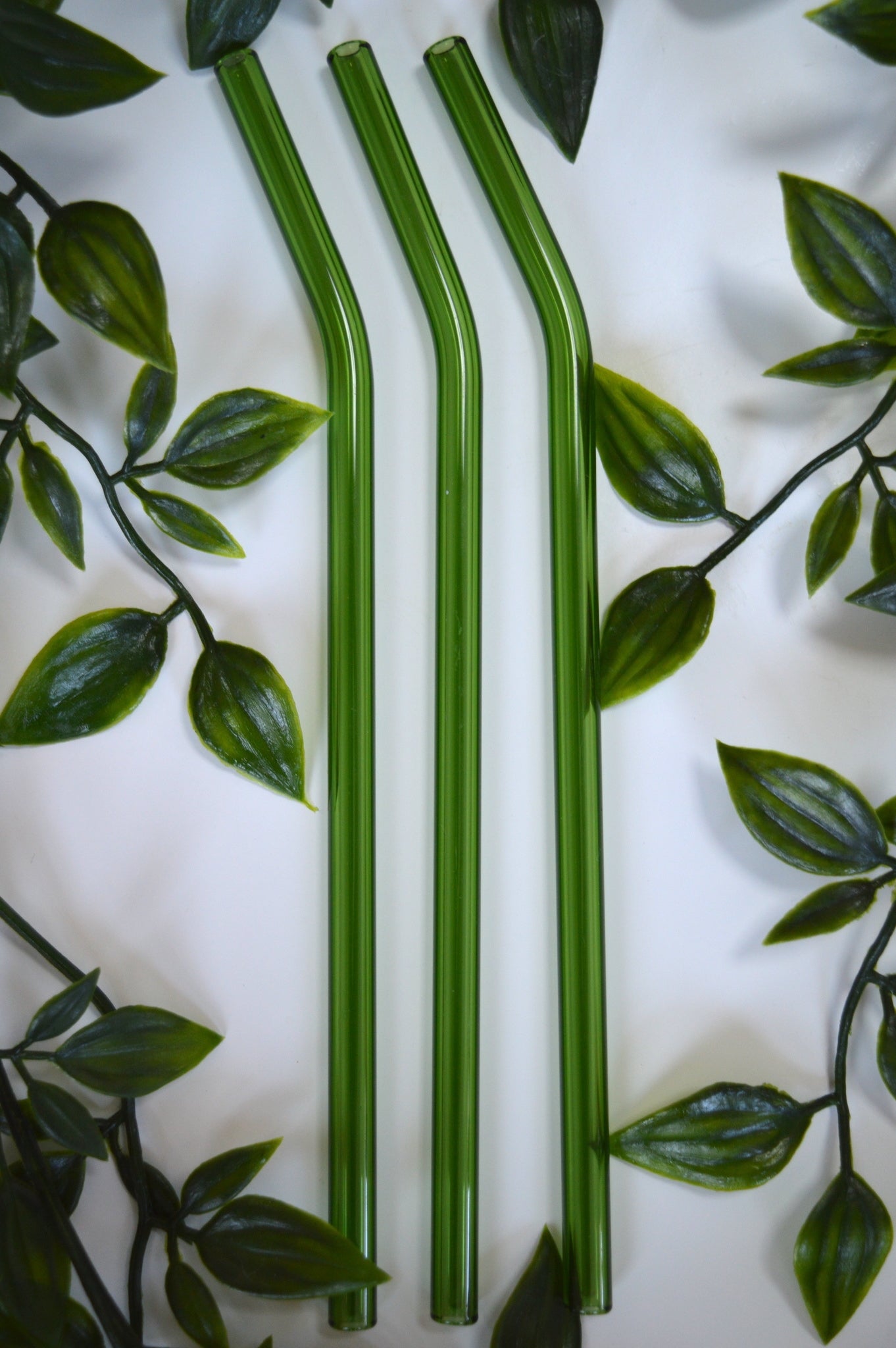 Green Reusable Glass Straw (1 straw)