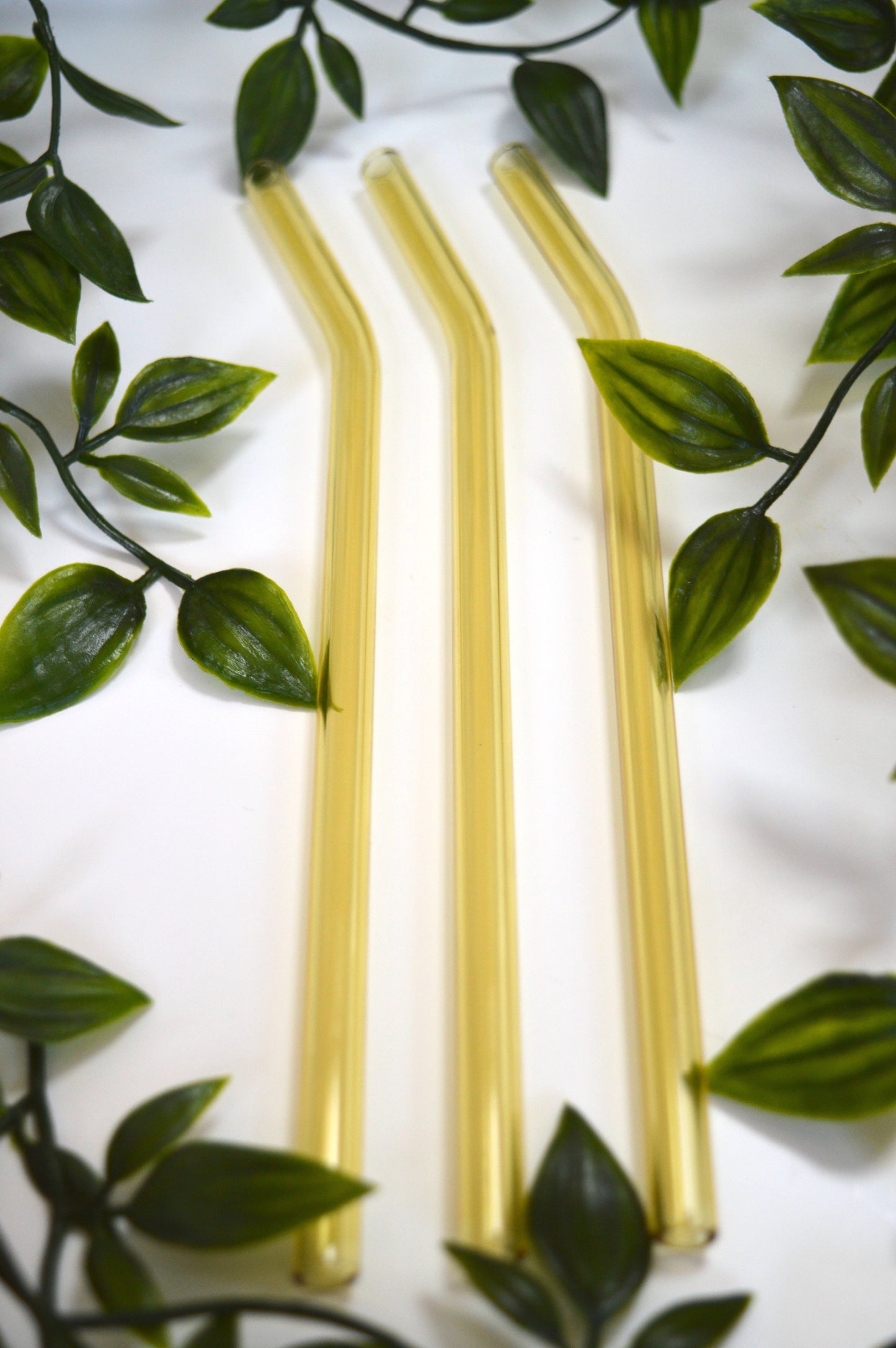 Yellow Reusable Glass Straw (1 straw)