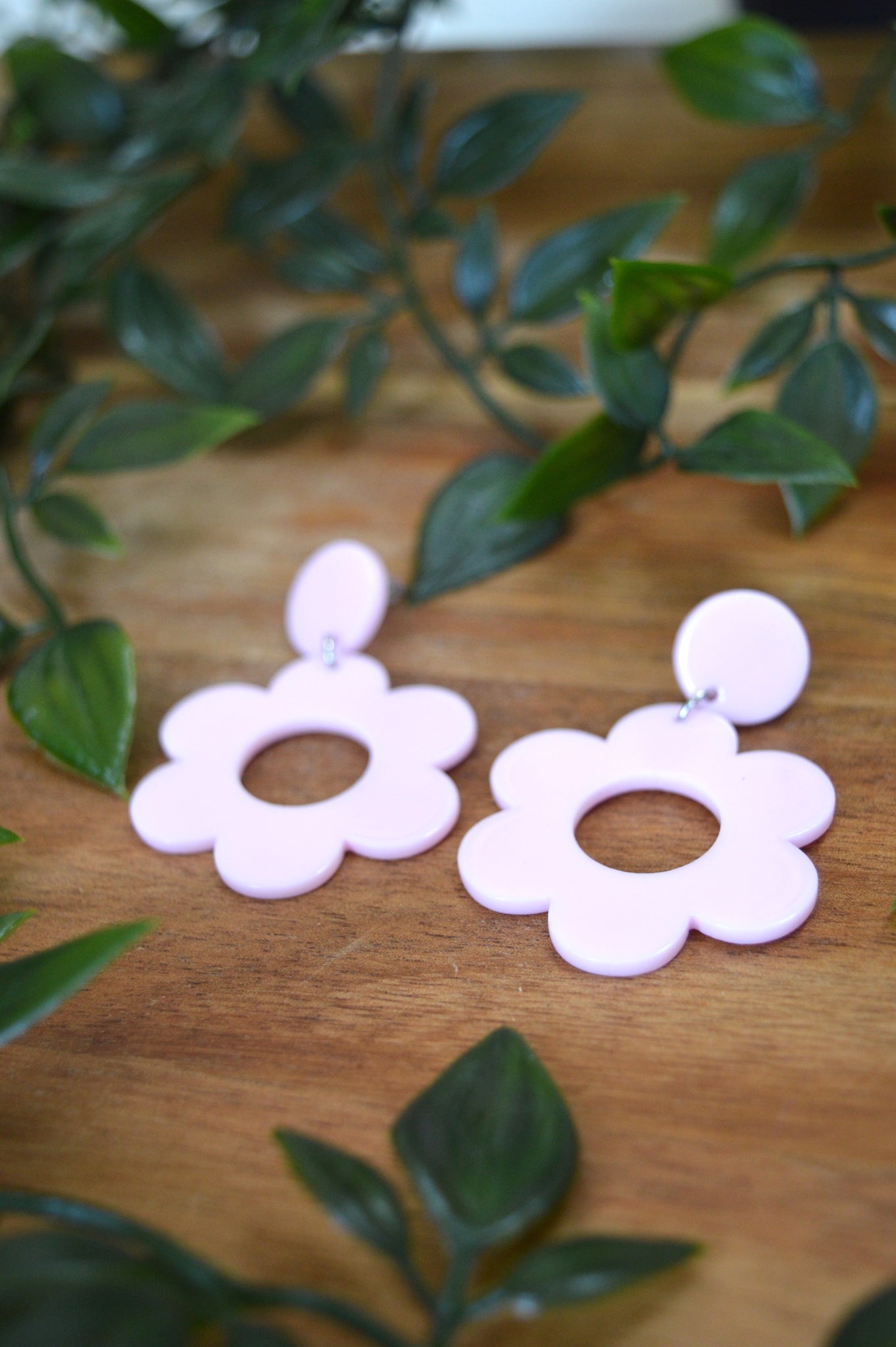 Light Pink Flower Earrings