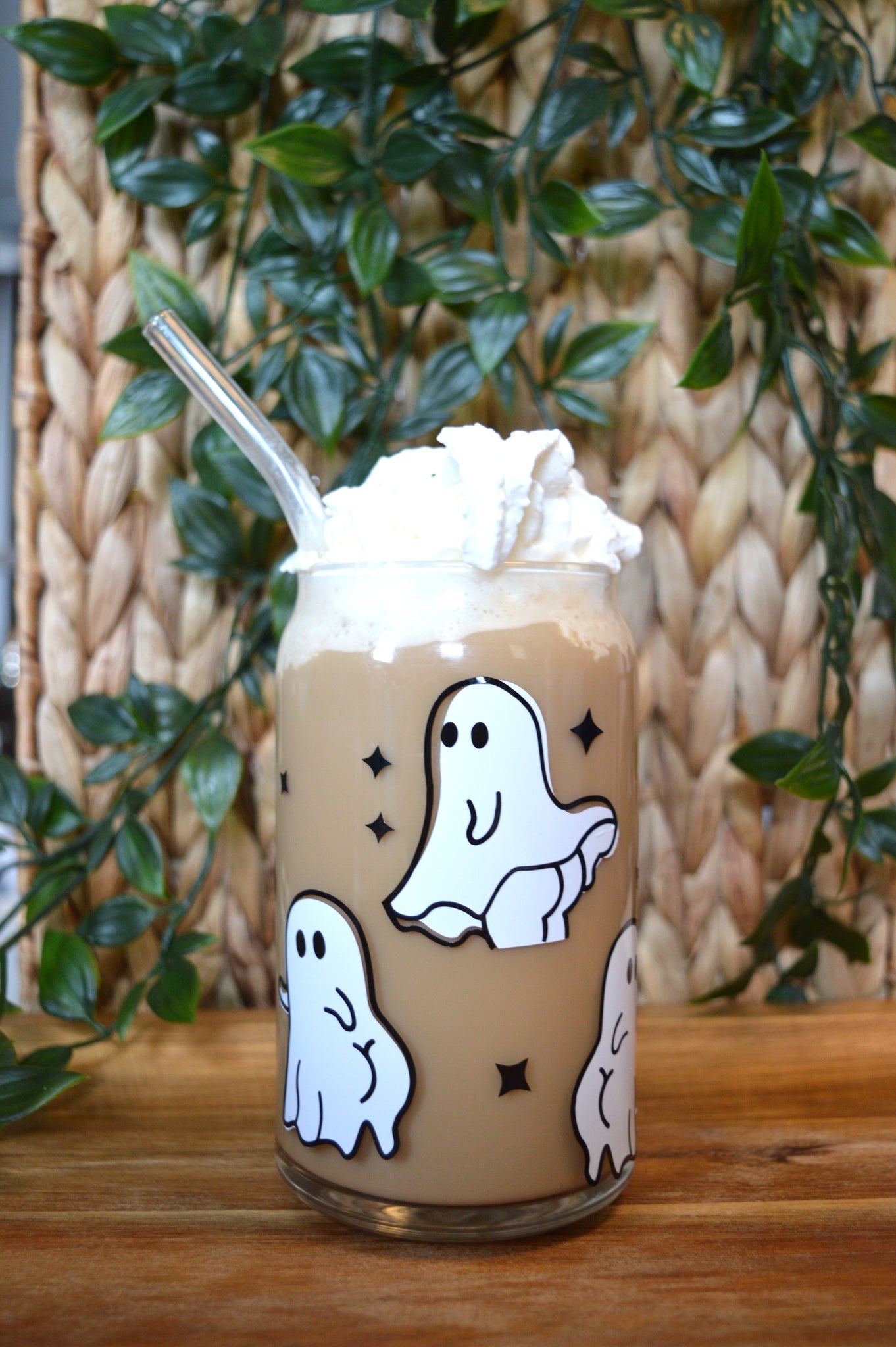 Cute Ghost 16 oz Glass Cup