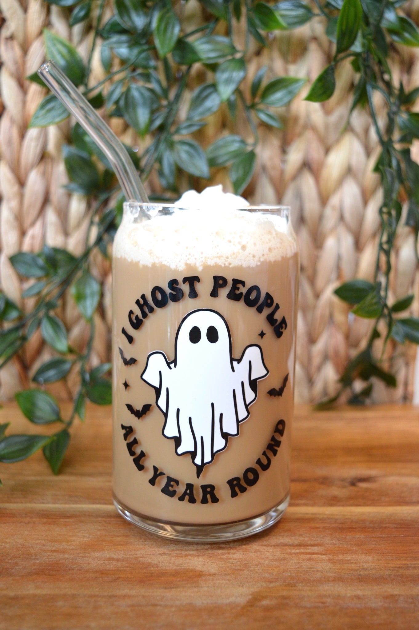 I Ghost People All Year Around 16 oz Glass Cup