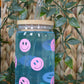 Pink Smiley Face Glass Cup