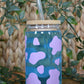 Lilac Cow Print Glass Cup