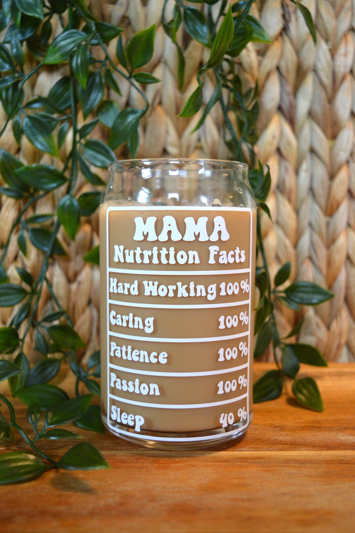 Mama Nutrition Facts Glass Cup