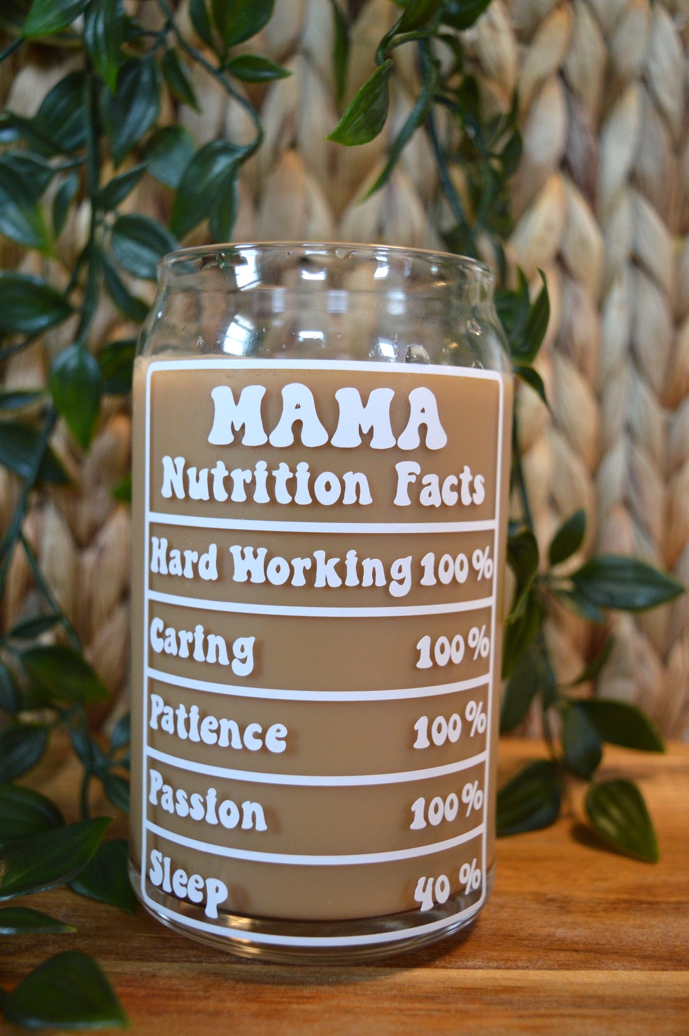 Mama Nutrition Facts Glass Cup