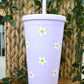 Lilac Daisy Flower Tumbler 22oz