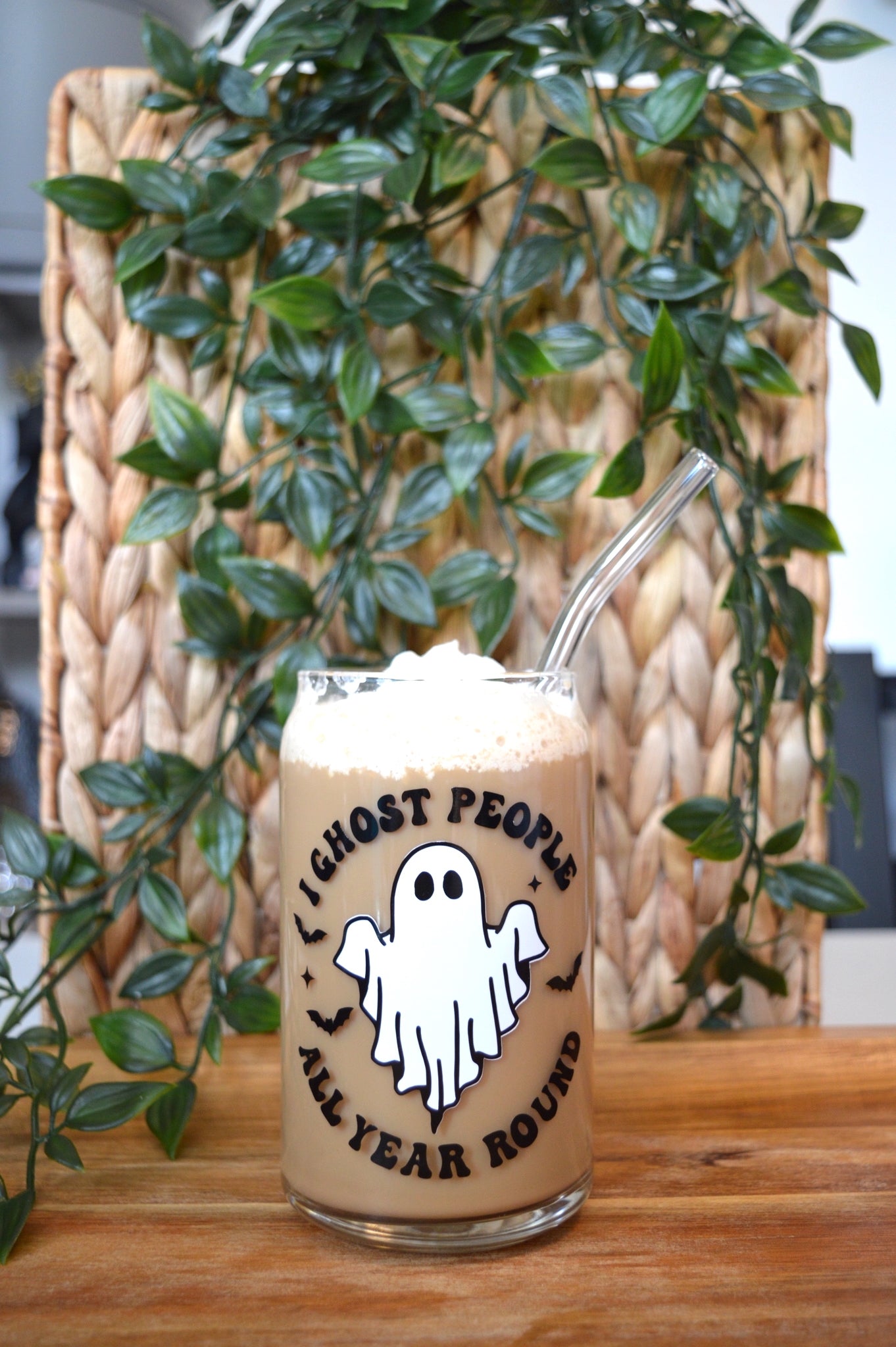 I Ghost People All Year Around 16 oz Glass Cup