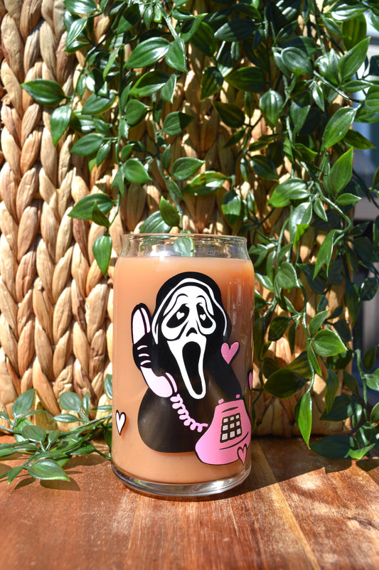 Ghost Face Glass Cup 16 oz