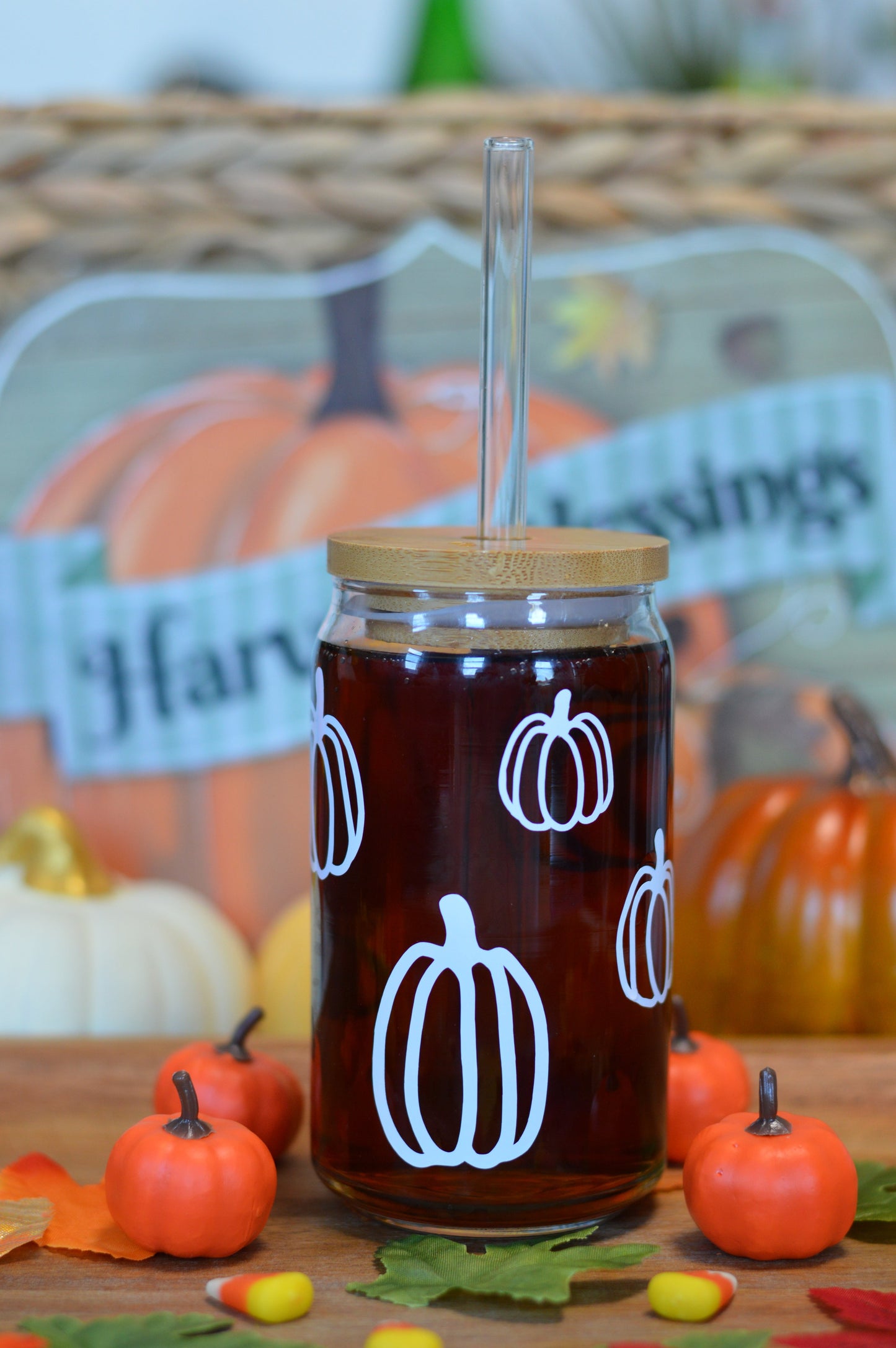 Pumpkin Glass Cup