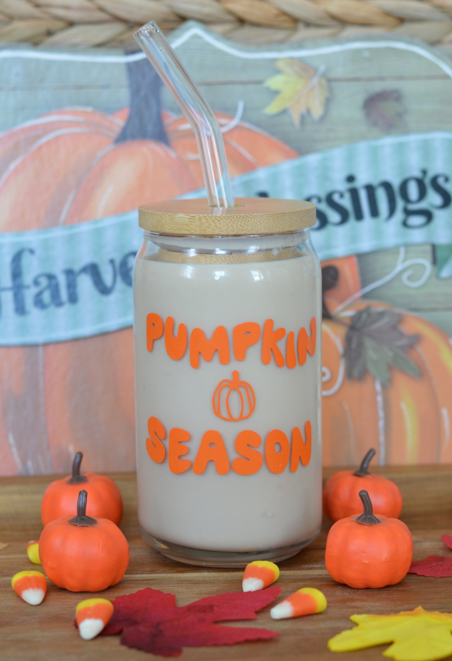 Pumpkin Season Glass Cup