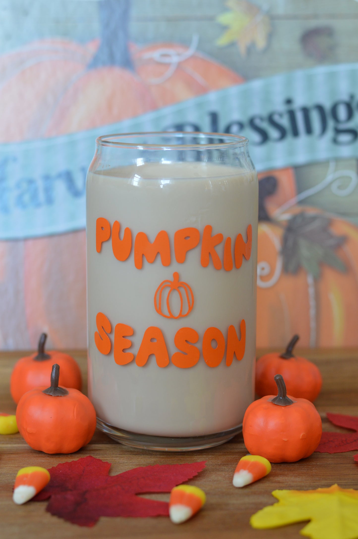 Pumpkin Season Glass Cup