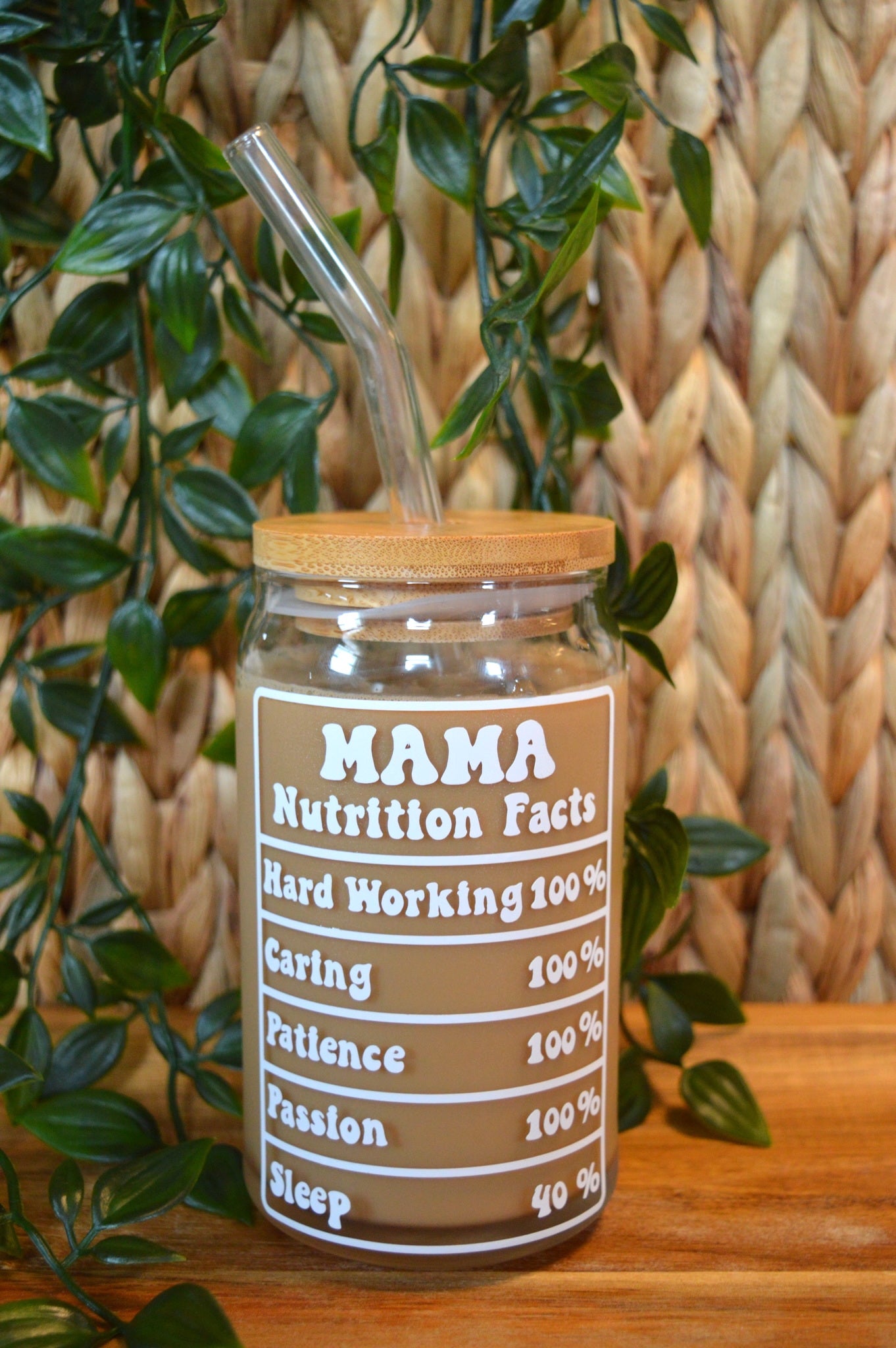 Mama Nutrition Facts Glass Cup