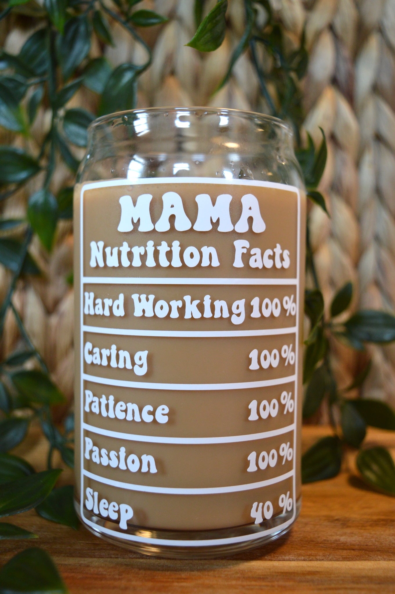 Mama Nutrition Facts Glass Cup